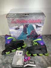 Vintage 1991 Rollerblade Lightning TRS Black/Green/Purple Inline Skates Mens 8.5 picture