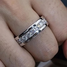 3.00Ct Round Cut Natural Diamond Engagement Wedding Ring Solid 14k White Gold picture