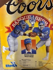 Vtg 1987 Coors Banquet Beer Nevada Wolf Pack Football Poster picture