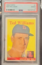 Topps 1958 Topps Ted Williams #1 Hall Of Fame Great Eye Appeal, Boston Red Sox picture