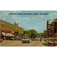Wisconsin Rapids WI Built On The Banks Of WI River 1838 Vintage Postcard SP9-12 picture