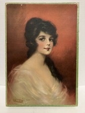 Antique Victorian Lady Knowles Hare Print Chocolates Box Candy Christmas picture