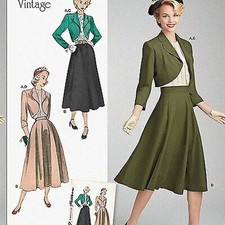 Vintage 1940s Women's Sewing Patterns Bolero Blouse Skirt picture