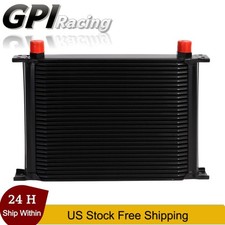 30 Rows Oil Cooler 10AN Stacked Plate Transmission Engine Cooler Universal Black picture