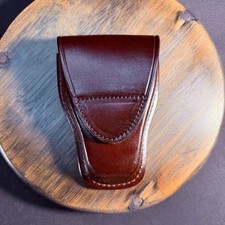 Don Hume Handcuff Case Plain Red Brown Leather w/Hook & Loop Closure C303 picture