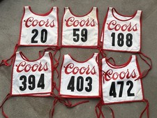 Vintage Coors Banquet Beer Race Bibs Lot Of 6 Racing Cloth Ski 80s 59 picture