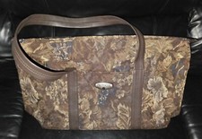 Vintage Protocol Overnight Weekender Travel Bag Floral Tapestry Brown 17