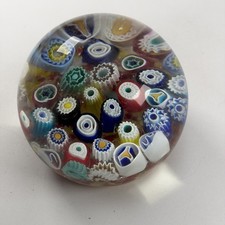 vintage Millefiori Murano Art  Glass Design Multicolor Paperweight 3” picture
