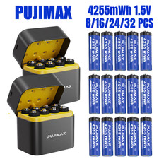 8/16/24/32PCS 1.5V AA Rechargeable Lithium Battery 4255mWh with Fast Charger Box picture