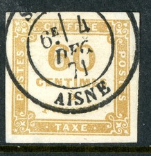 France 1871 Postage Due   60¢ Bister Scott #J9  $1080 VFU A187 picture