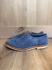 Allen Edmonds Strandmok 2.0 Blue Suede Oxford Shoes Mens 10D Vibram Gumlite picture