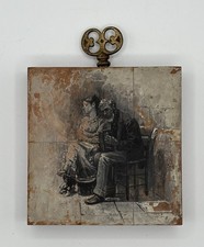 Antique A.W. & Co Dutchess 18 Wood Printing Block Repurposed Accordion Art Sign picture