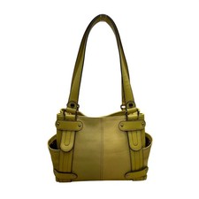 Tignanello Women’s Yellow Leather Storage Pockets  Double-Strap Shoulder Bag picture