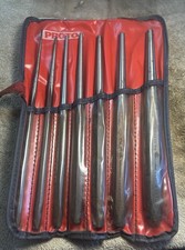 Vintage Proto 96A Professional 7 Pc Drift Tapered Punch Set w/Red Roll Pouch USA picture