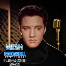 Elvis Presley SeeThru Mesh Face Mask The King Of Rock Graphic Breathable Costume picture