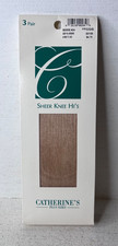 NEW Catherine's Sheer Knee Hi's High Sock 3 Pack Nylon Stocking Beige Plus C/D/E picture