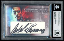 Arnold Schwarzenegger Signed Cut Auto Terminator 2 Custom Card BGS Auto SlabbedA picture