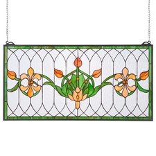 VEVOR Stained Glass Window Panel, 32 x 17 in, Tiffany 32 x 17 Multicolor picture