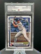 2024 Bowman George Lombard Jr. 1st Bowman New York Yankees ~ GEM MINT PTA 10🔥 picture