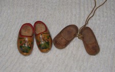 Vintage Dutch Wooden Shoes lot of 2 souvenirs miniature for doll picture