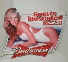 Budweiser Sports Illustrated Swimsuit Molly Sims Tin Sign 2005 Vintage 30X23