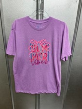 Luckybird Clothing Co Summer Vibes Graphic Tee Women Large Lavender picture