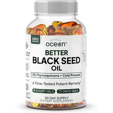 1-3PACK Organics Ocean Better Black Seed Oil Cold Pressed Pure - Support Memory picture