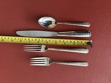 Rambler Rose- Towle Sterling Silver 4 Piece luncheon Place Setting, Modern blade picture