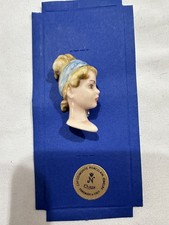 Vintage Capodimonte Porcelain Lady Head Brooch Handmade-Italy Crown N Mint-NOS picture