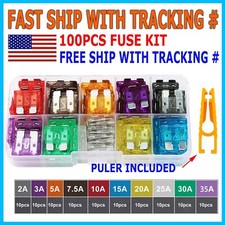 100pcs Car Automotive Medium Standard Fuses Auto Blade Fuse Assortment Kit APM picture