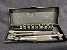 Vintage 1940's Craftsman 1/4 Drive BE Socket Set Underline C, 12 Pieces w/ Box picture