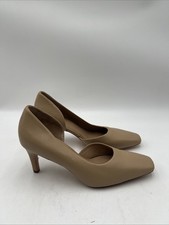Women’s Vince Tiana Point-Toe Leather Pumps Beige Size 8M/38 picture