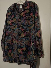 Roaman’s Beautiful Colors Polyester Soft Brushed Medium Weight ButtonUp 1X picture