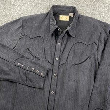 Scully Western Shirt Men XXL Diamond Pearl Snap Piping Smile Pocket Western Gray picture