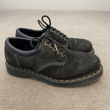 Dr. Martens Shoes Mens 9 Womens 10 Black Suede Lace Up Lug Sole Work Sneakers picture