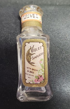 Empty Toilet Water Bottle Antique  Wm H Brown Violet Simplicity Vanity Gift picture