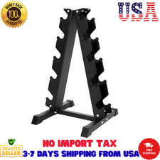 Signature Fitness A-Frame Dumbbell Rack for 5 Pairs of Hex Dumbbells, Black picture