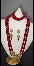 Red coral Bead Jewelry Set, African Traditional Nigerian yoruba igbo jewelry set picture