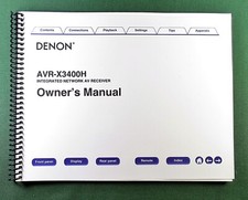 Denon AVR-X3400H Instruction Manual: Full Color 288 Pages & Protective Covers picture