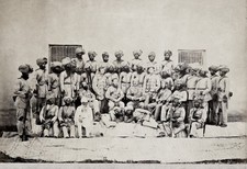 British Army India 1st Sikhs Colonel Brownlow Soldiers Turbans Vtg. Photo 19thC. picture