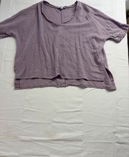 Women’s FavLux Fashion Light Purple Blouse Short Sleeve Shirt Size Large picture