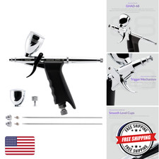 Gaahleri Airbrush Kit Silver GHAD-68 0.38&0.5 Nylon Dual Action Gravity Feed Set picture