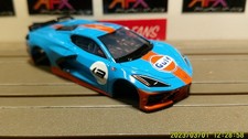 AFX RACING H.O. SCALE SLOT CAR BODY ONLY 2022 CORVETTE C8 GULF LIGHT BLUE/ORANGE picture