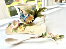 Franz Fluttering Beauty Flower and Butterfly Cup/Saucer/Spoon Set picture