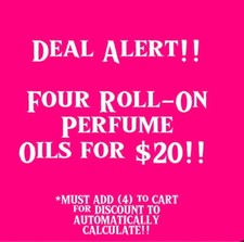 4 for $20•PERFUME OIL SCENTS•OVER 500 PERFUME OILS•4/$20 SPECIAL picture