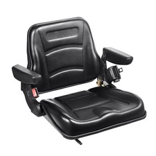 Uimoso Universal Forklift Seat Tractor Seat Adjustable Back Seatbelt Armrests picture