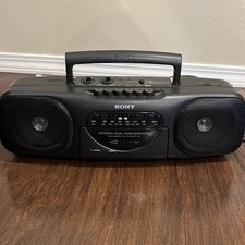 Vtg Sony CFS-B11 Boom Portable AM-FM Stereo Radio Cassette Player Black Recorder picture