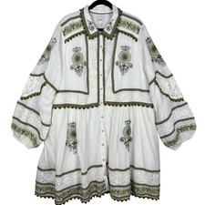 Anthropologie Maeve Womens 3X Embroidered Lace Boho Mini Dress CottageCore *FLAW picture
