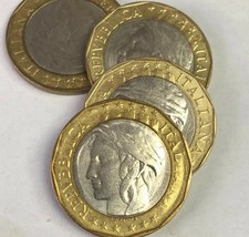 ITALY 1000 LIRE, Bi-Metallic Coin Europe Map reverse (1997-2001 type) KM#194 picture