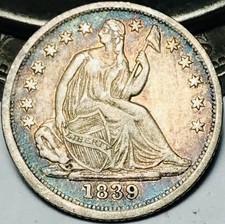 1839 Seated Liberty Half Dime 5C Ungraded Choice 90% Silver US Coin CC30910 picture